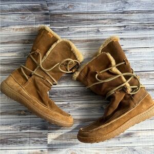 Camper Industrial Bou Winter Boots suede leather moccasin lace up boots